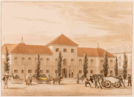 ilustracja przedstawiająca budynek od frontu