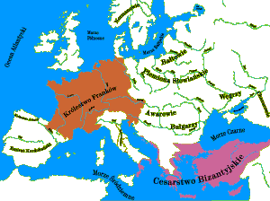 Mapa - Slowianie i Frankowie